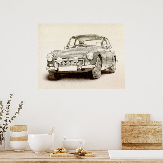 Poster MG MGB MkII (Cuisine)