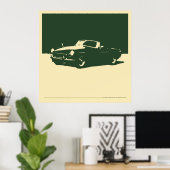 Poster MGB, 1971 - British Racing Green sur la crème (Bureau à domicile)