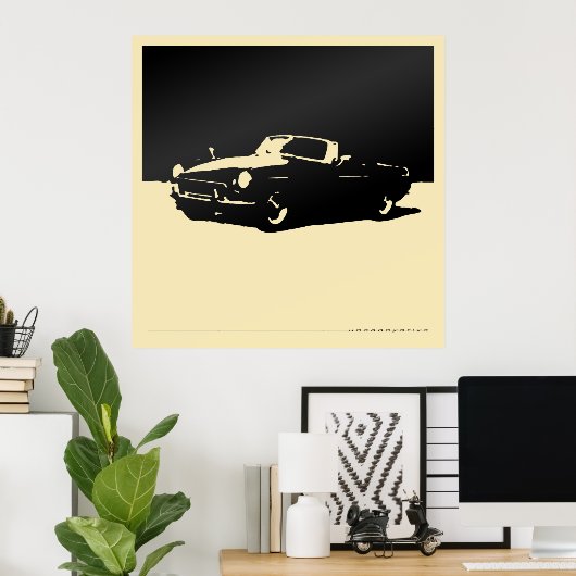 Poster MGB, 1971 - Noir sur crème légère (Bureau à domicile)