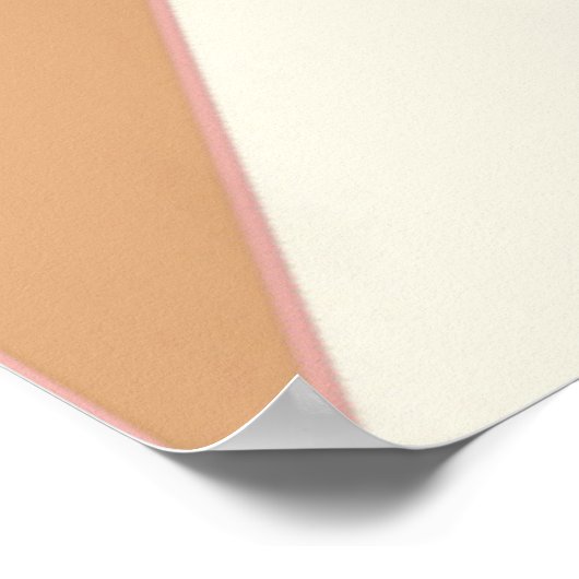 Poster Mi-Siècle Abstrait, Triangles - Corail, Beige (Coin)