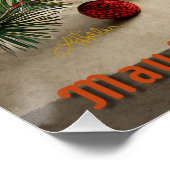 Poster Mi-Siècle Cocktail de Noël Fête Happy Hour (Coin)