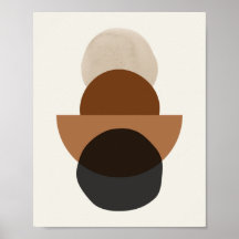 Mi-siècle formes brun beige noir