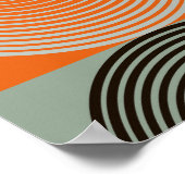 Poster Mi-siècle géométrique, abstrait motif coloré. (Coin)