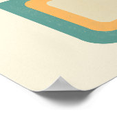 Poster Mi-siècle géométrique rétro Abstrait Turquoise ora (Coin)