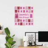 Poster Mi-siècle moderne 30e anniversaire rose (Bureau à domicile)