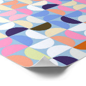 Poster Mi-siècle moderne Abstrait Motif coloré (Coin)
