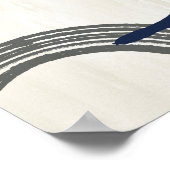 Poster Mi-siècle moderne Abstrait Poster-gris bleu (Coin)