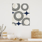 Poster Mi-siècle moderne Abstrait Poster-gris bleu (Cuisine)