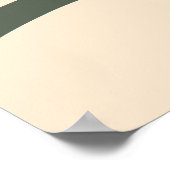 Poster Mi-siècle Moderne Abstrait Vert, Orange, Ombre (Coin)