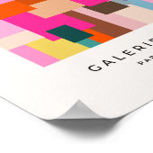 Poster Mi-siècle moderne coloré géométrique Abstrait (Coin)