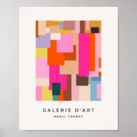 Mi-siècle moderne coloré géométrique Abstrait