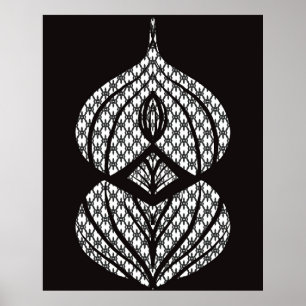 Poster Mi-siècle moderne Géométrique Noir Blanc