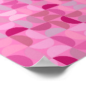 Poster Mi-siècle moderne Motif Abstrait rose (Coin)