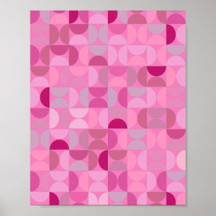 Poster Mi-siècle moderne Motif Abstrait rose