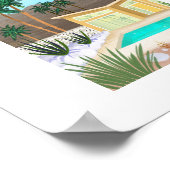 Poster Mi-siècle Moderne Pool House Art Imprimer (Coin)