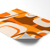 Poster Mi-siècle moderne rétro Abstrait les années 70 ora (Coin)