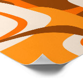 Poster Mi-siècle moderne rétro Abstrait les années 70 ora (Coin)