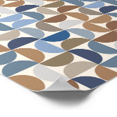 Poster Mi-Siècle Moderne Tons De Terre Motifs Et Bleu (Coin)