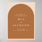 Poster MIA Arched Boho Terracotta Mariage Bienvenue (Devant)