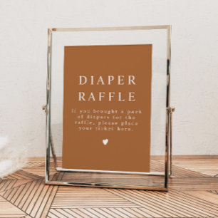 Poster MIA Boho Terracotta Burnt Orange Diaper Raffle