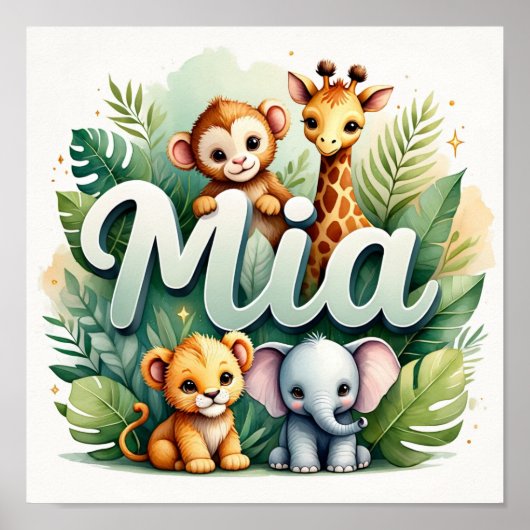 Poster Mia Safari Nursery Wall Art (Devant)