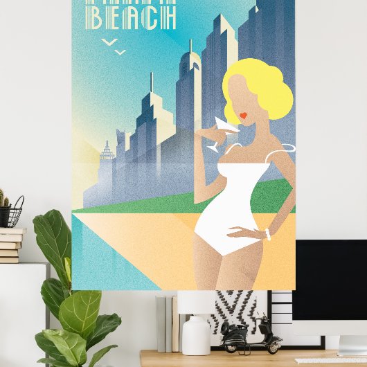 Poster Miami Beach (Bureau à domicile)