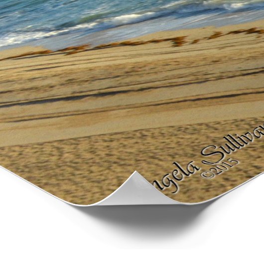 Poster Miami Beach Blue Waves Ocean Horizontal (Coin)