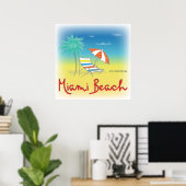 Poster Miami Beach, FL Chair (Bureau à domicile)