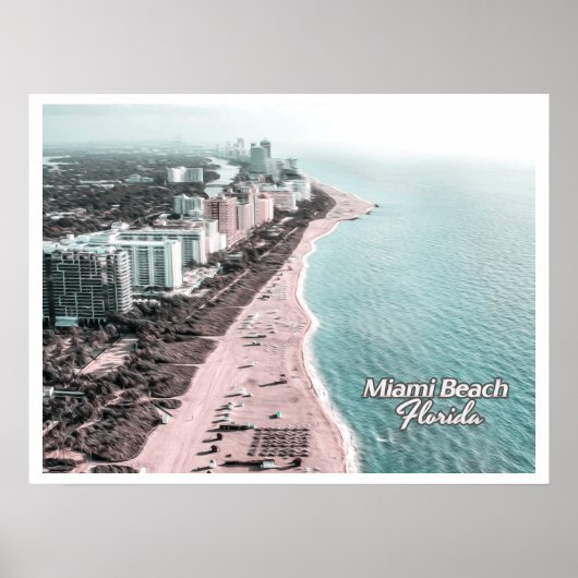 POSTER MIAMI BEACH FLORIDA - SOUTH BEACH (Devant)