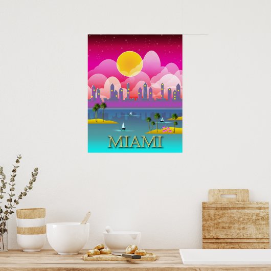 Poster Miami Beach Floride (Cuisine)