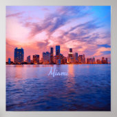 Poster Miami Beach Floride City Skyline (Devant)