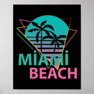 Poster Miami Beach Floride Fier Floridien Rétro Palmiers