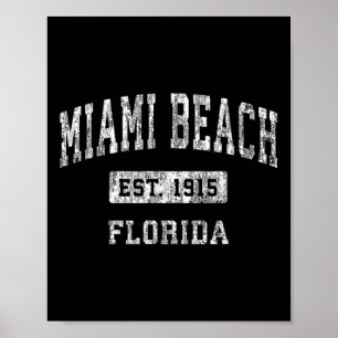Poster Miami Beach Floride Fl Vintage Sports Établis