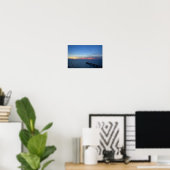Poster Miami Beach Ocean Sunrise Blue Ocean Paysage (Bureau à domicile)