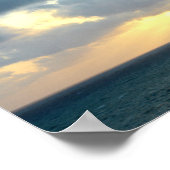 Poster Miami Beach Yellow Sunrise Blue Ocean Paysage (Coin)