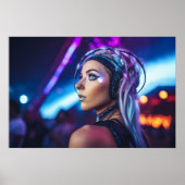 Poster Miami EDM fille rave (Devant)