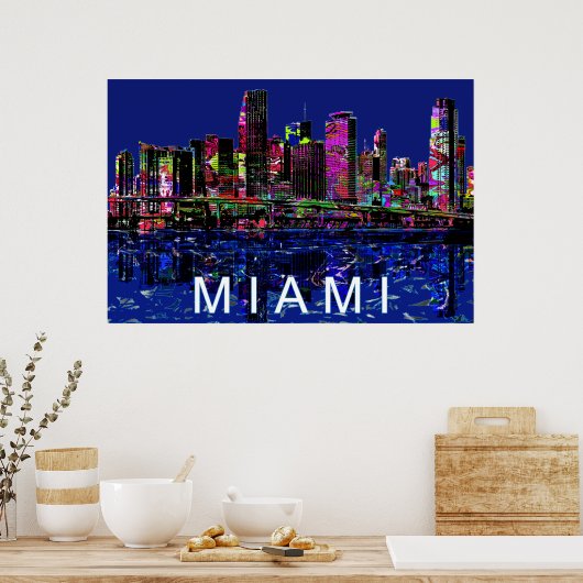 Poster Miami en graffiti (Cuisine)
