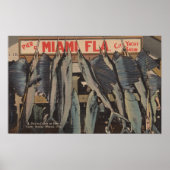 Poster Miami, FL - Vue sur Pier 5 City Yacht Club avec/ (Devant)