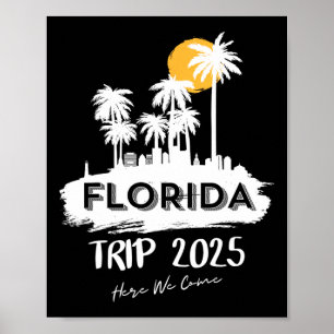 Poster Miami Florida Beach Trip 2025 Ici Nous Venons Matc