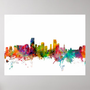 Poster Miami Florida Skyline
