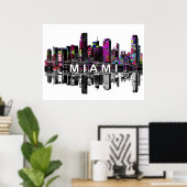 Poster Miami, Floride en graffiti (Bureau à domicile)