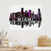 Poster Miami, Floride en graffiti (Cuisine)
