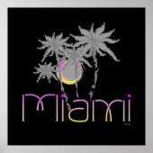 Poster Miami, Floride Palms Cool moderne (Devant)