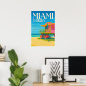 Poster Miami Floride Plage Colorée Voyage (Bureau à domicile)
