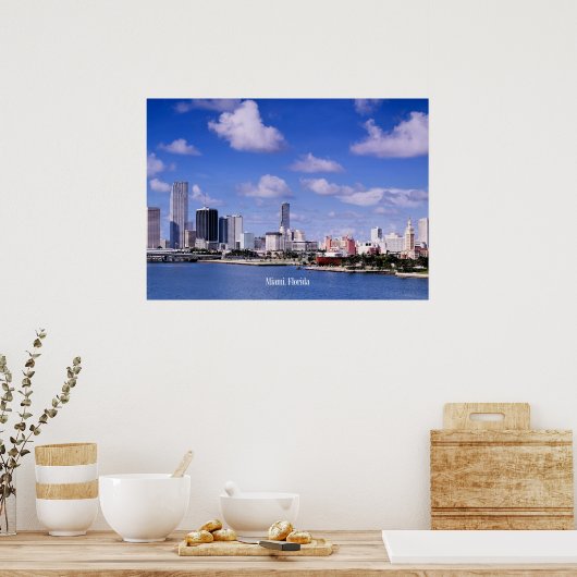 Poster Miami, Floride Skyline (Cuisine)