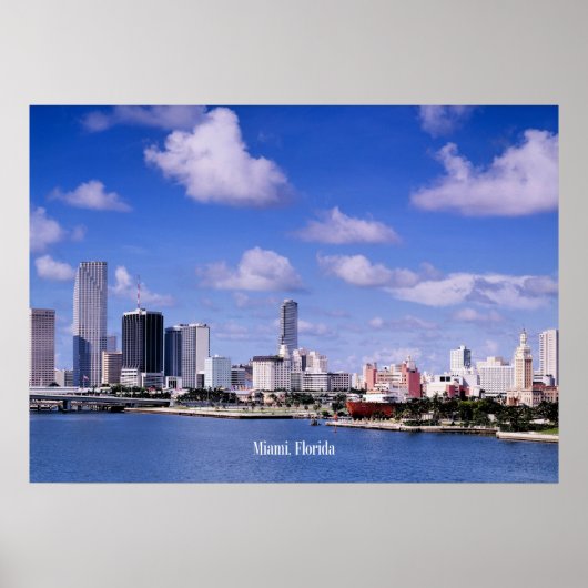 Poster Miami, Floride Skyline (Devant)