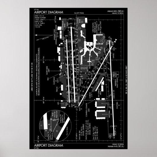 POSTER MIAMI INTERNATIONAL AIRPORT FAA DIAGRAM (Devant)