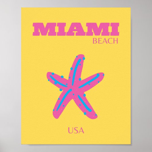 Poster Miami, Miami Beach, Travel Art (Devant)