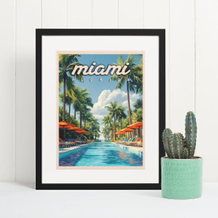 Poster Miami Pool Vintage