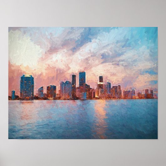 Poster Miami Skyline (Devant)
